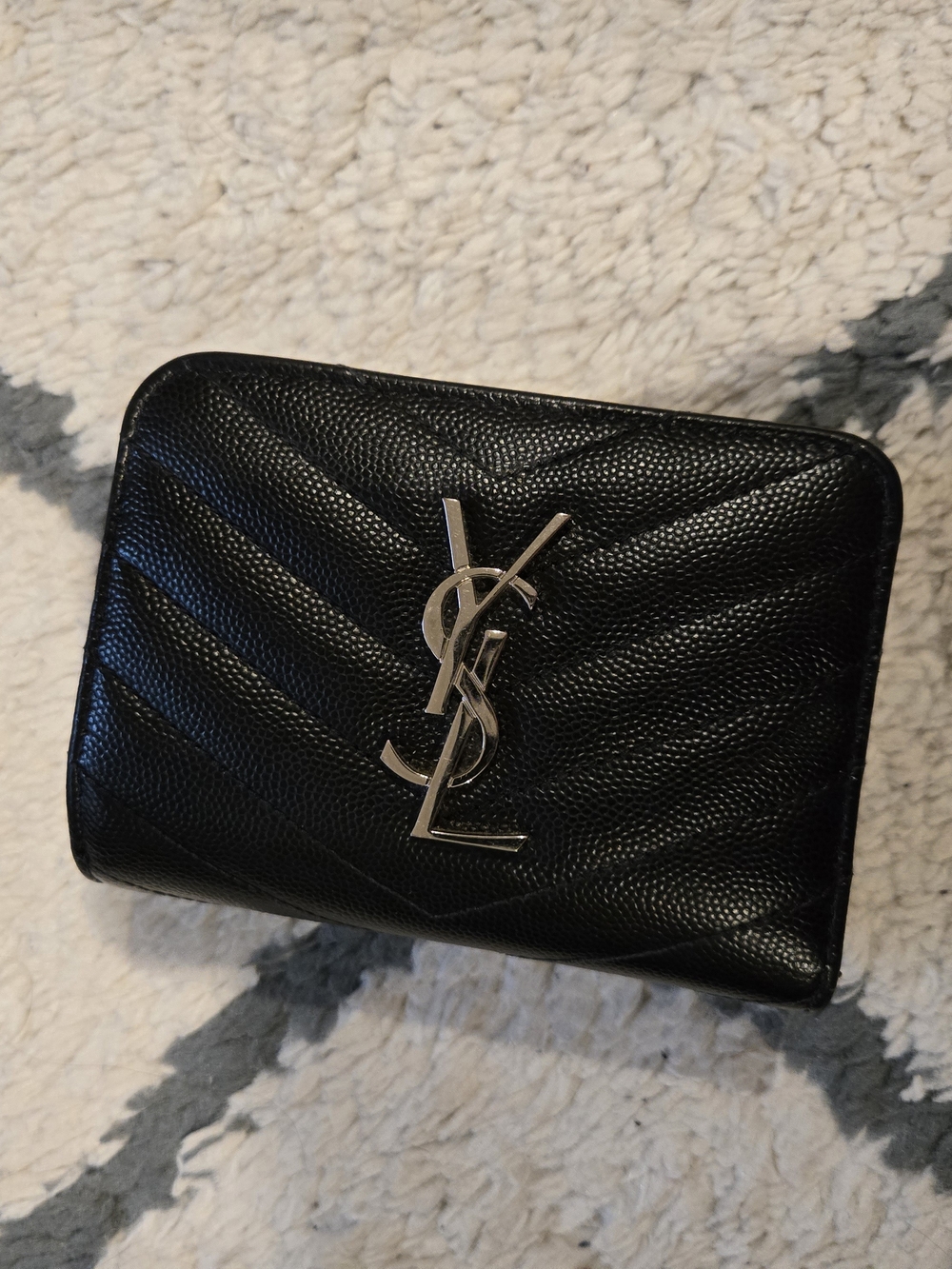 Yves Saint Laurent Black Quilted Leather Wallet
